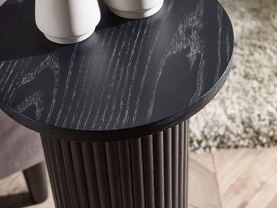Louis Fluted Drinks Table - Black – Julian Bowen, view 4