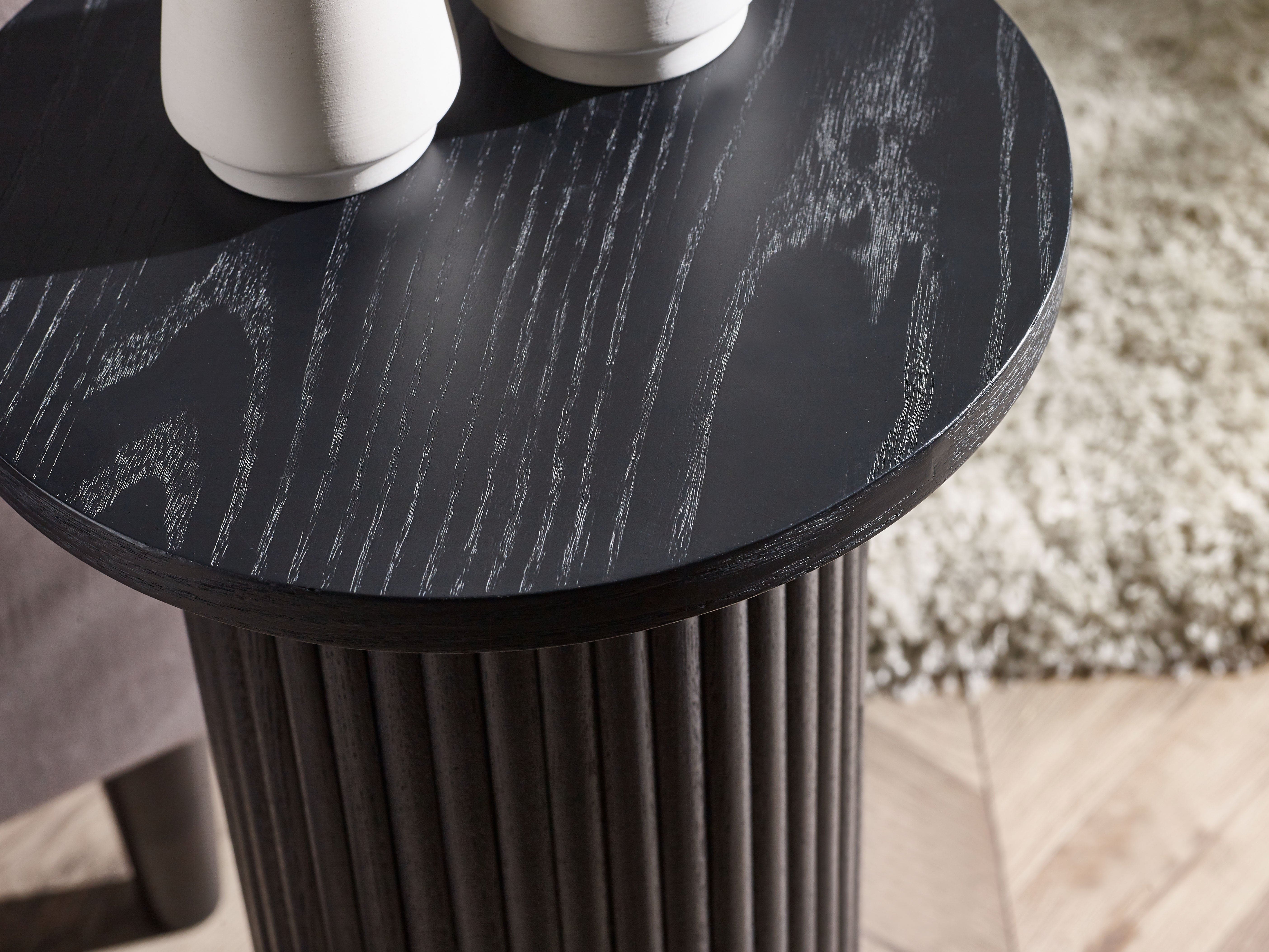 Louis Fluted Drinks Table - Black – Julian Bowen, view 4