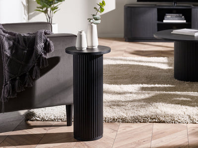 Louis Fluted Drinks Table - Black – Julian Bowen, view 2