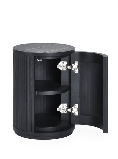 Louis Fluted Side Table With Door - Black – Julian Bowen, view 4