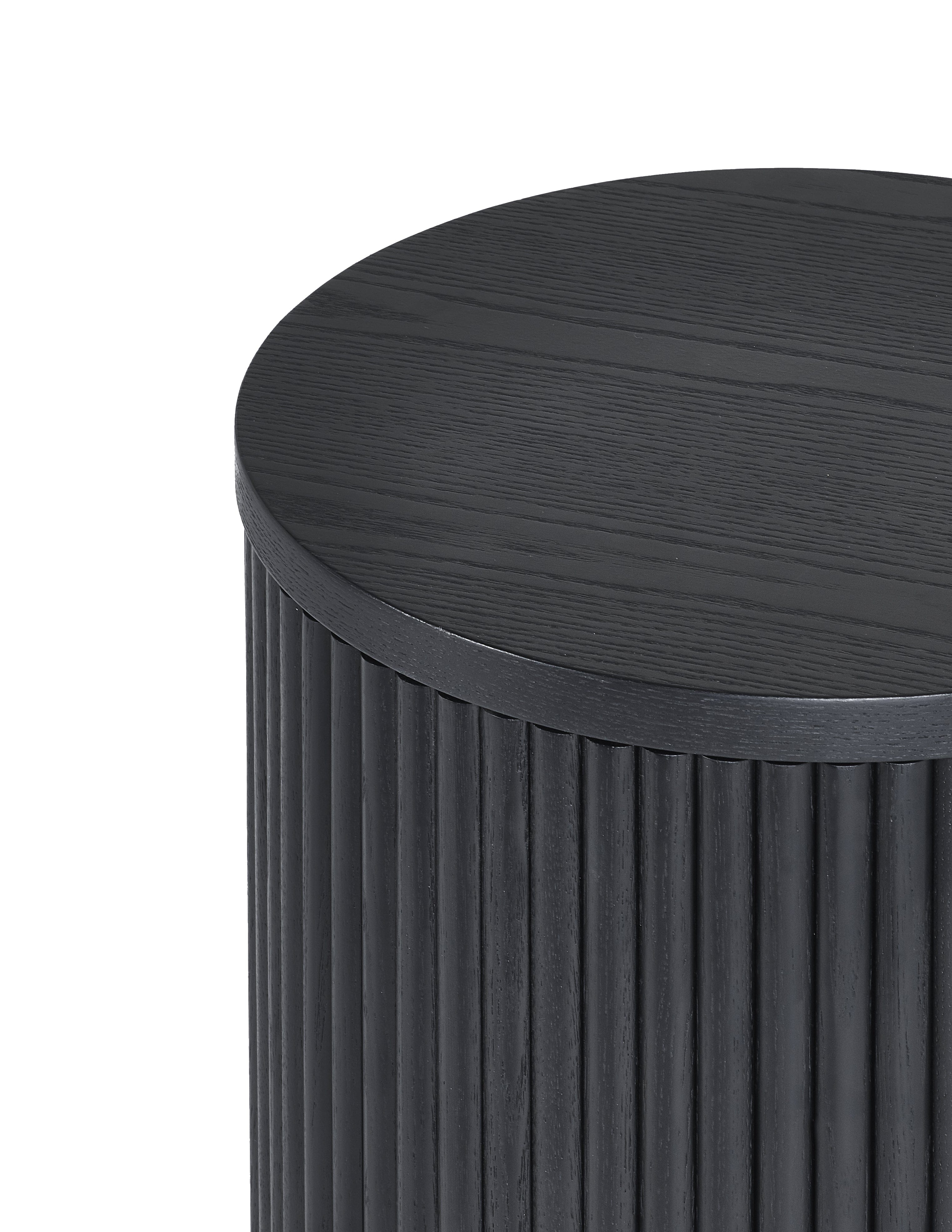 Louis Fluted Side Table With Door - Black – Julian Bowen, view 11