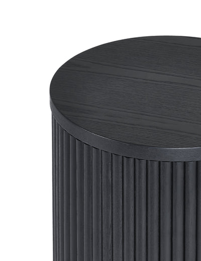 Louis Fluted Side Table With Door - Black – Julian Bowen, view 11