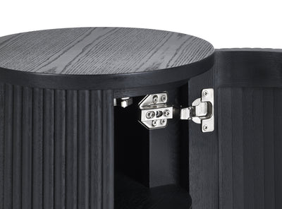 Louis Fluted Side Table With Door - Black – Julian Bowen, view 10