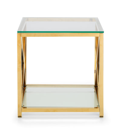 Miami Lamp Table - Gold – Julian Bowen, view 3