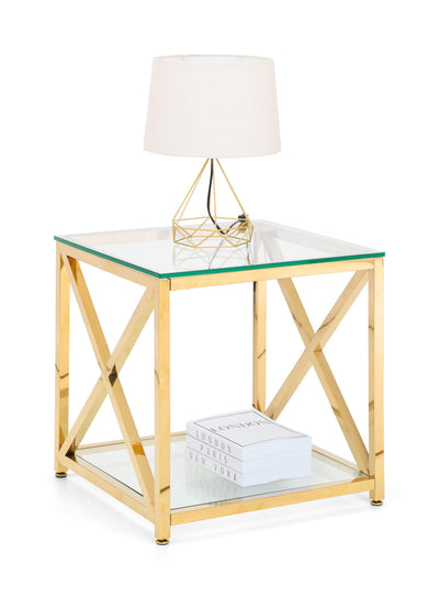Miami Lamp Table - Gold – Julian Bowen, view 2
