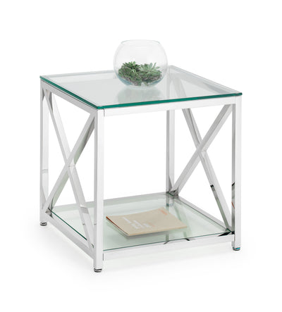 Miami Lamp Table - Silver – Julian Bowen, view 2