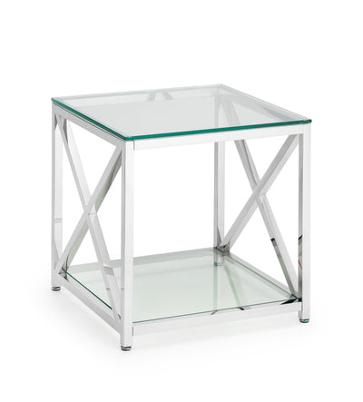 Miami Lamp Table - Silver – Julian Bowen