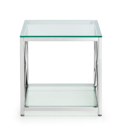 Miami Lamp Table - Silver – Julian Bowen, view 3