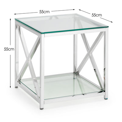 Miami Lamp Table - Silver – Julian Bowen, view 4