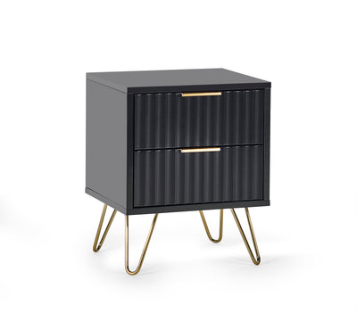 Murano Lamp Table - Matt Black – Julian Bowen