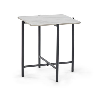 Siena White Marbled Sintered Stone Square Lamp Table – Julian Bowen