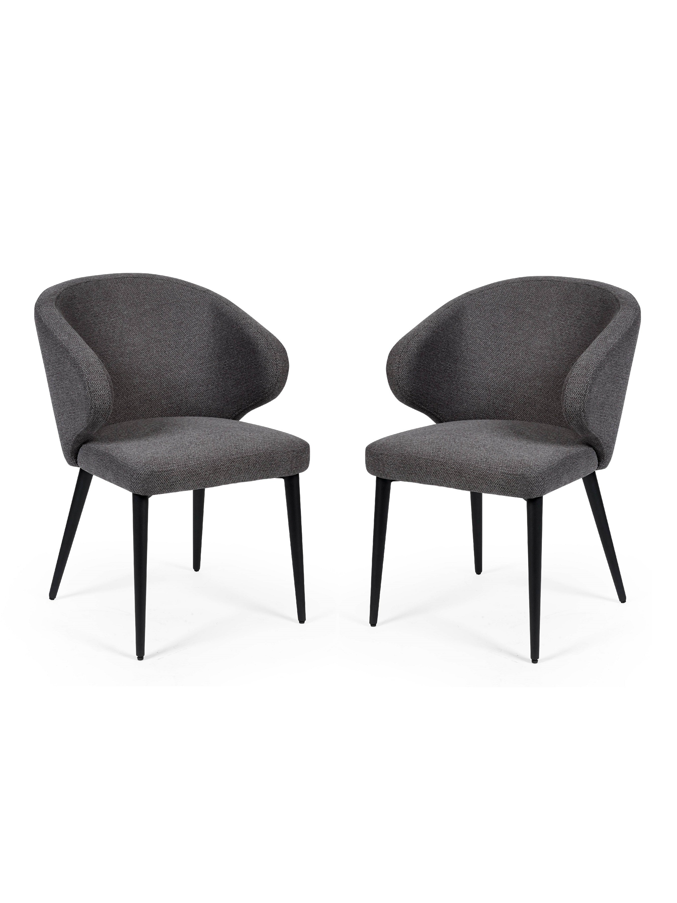Marcus Mid Grey Fabric Dining Chairs (Set of 2) – Julian Bowen