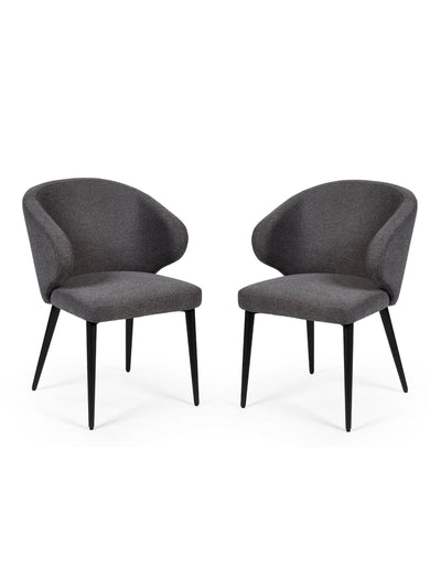 Marcus Mid Grey Fabric Dining Chairs (Set of 2) – Julian Bowen