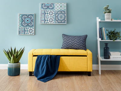 Verona Ottoman Bench Mustard Fabric – GFW, view 2