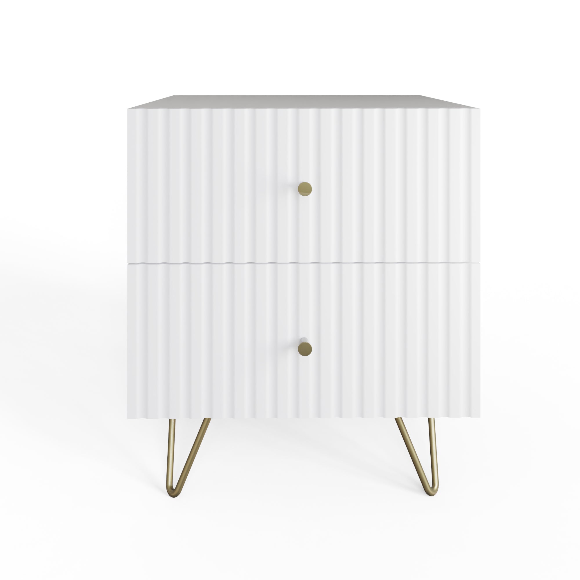 Thalia 2 Drawer Bedside Table – White