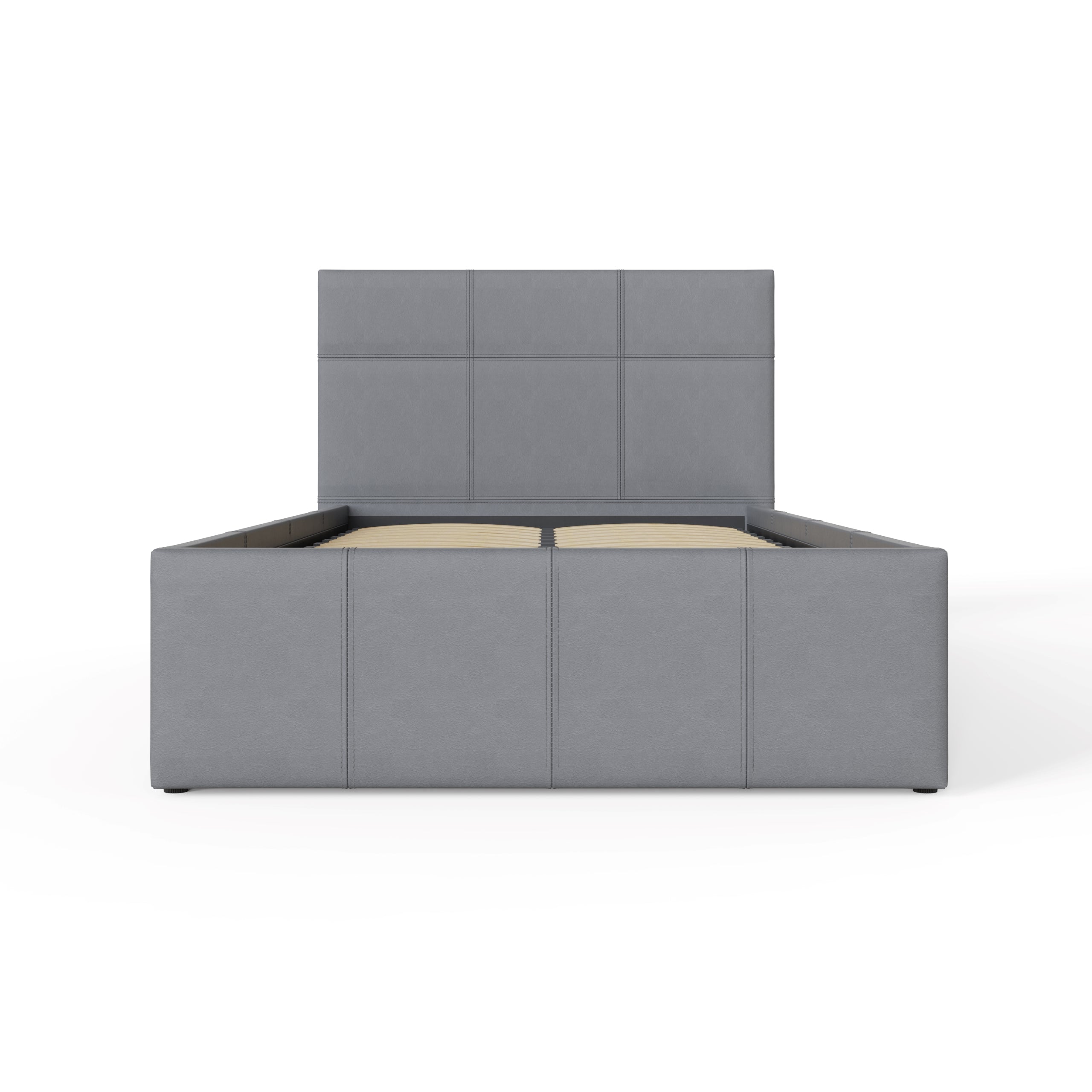 Side Lift Ottoman Bed Grey Leather – GFW, view 13