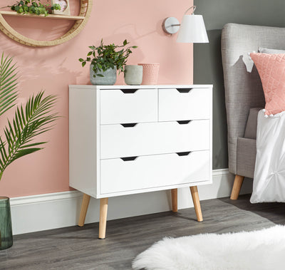 Nyborg 2+2 Drawer Chest – White