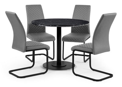 Xavier Grey Upholstered Cantilever Dining Chairs (Set of 4) – Julian Bowen, view 10