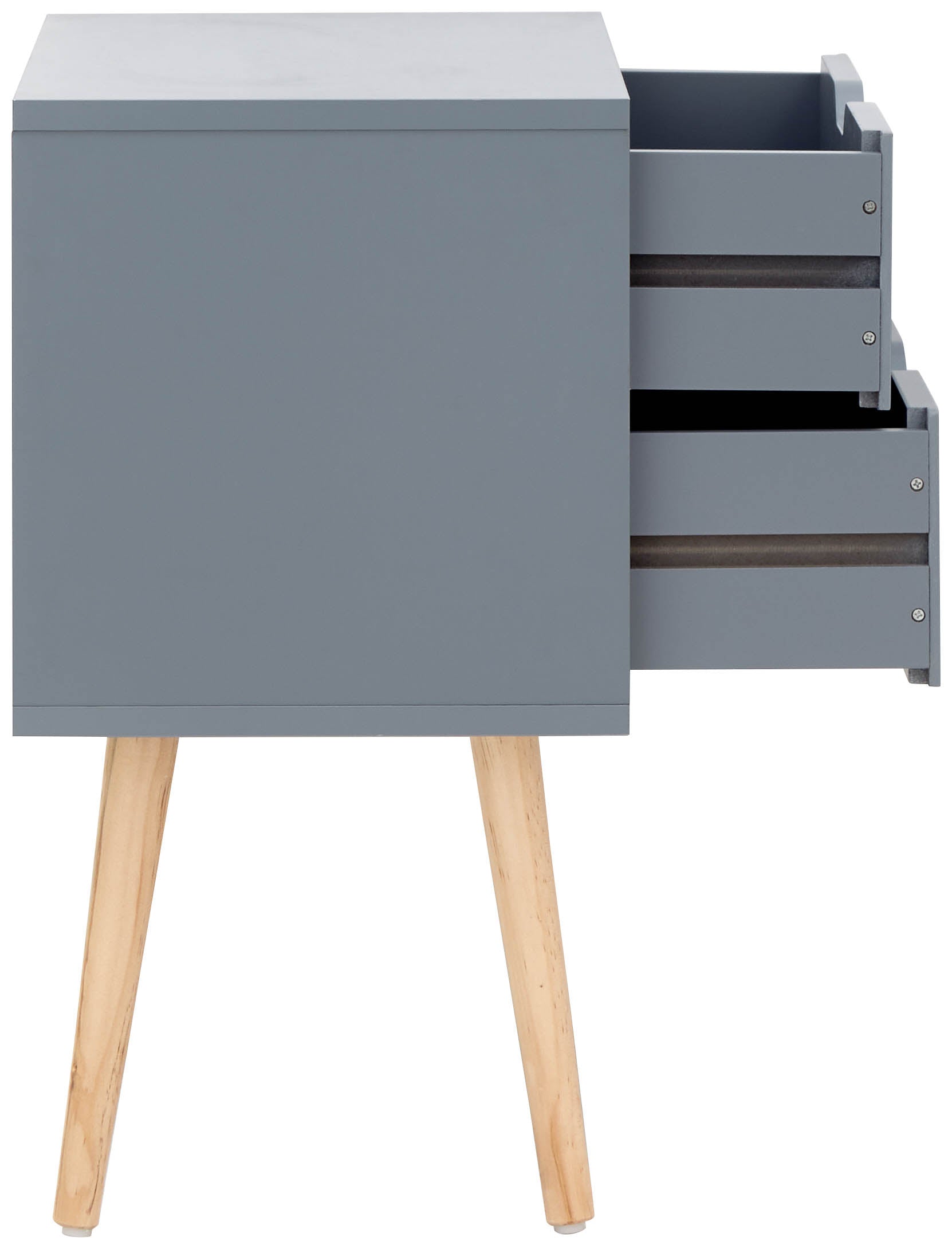 Nyborg Single 2 Drawer Bedside – Dark Grey