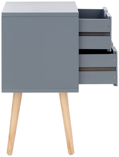 Nyborg Single 2 Drawer Bedside – Dark Grey