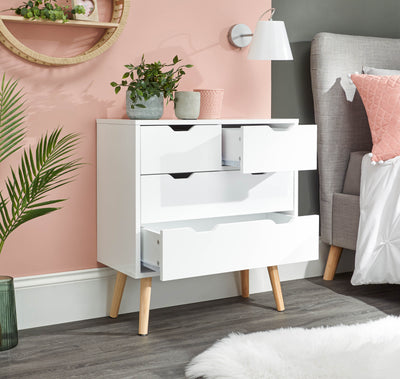 Nyborg 2+2 Drawer Chest – White