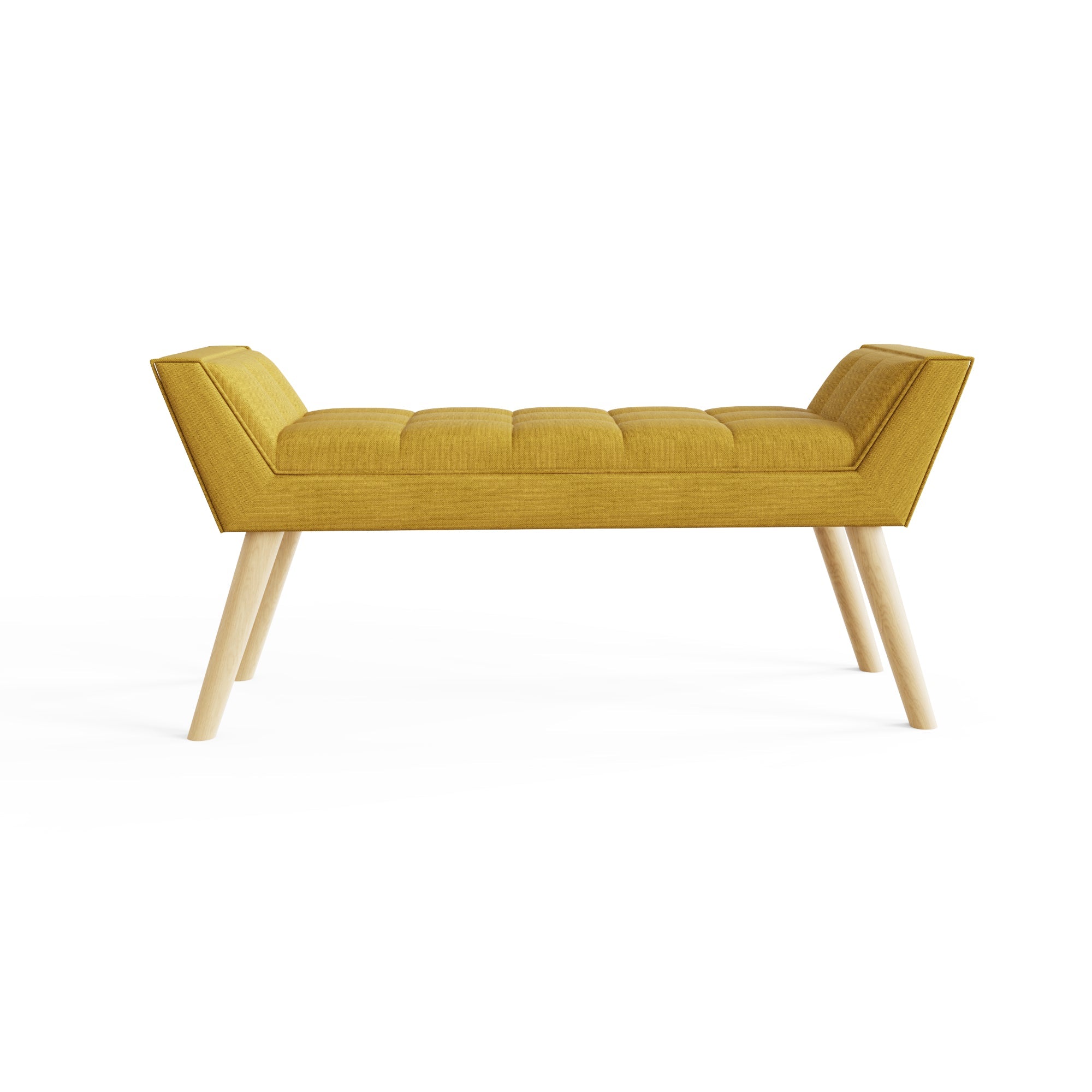 Milan Upholstered Bench Mustard – GFW, view 5