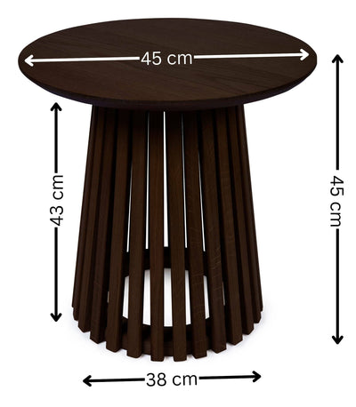 Ollie Dark Oak 45cm Round Lamp Table – Julian Bowen, view 6