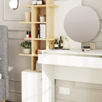 Freyja Dressing Table White/Oak – GFW, view 3