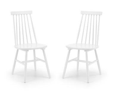 Alassio Spindle Back Dining Chairs - White (Set Of 2) – Julian Bowen
