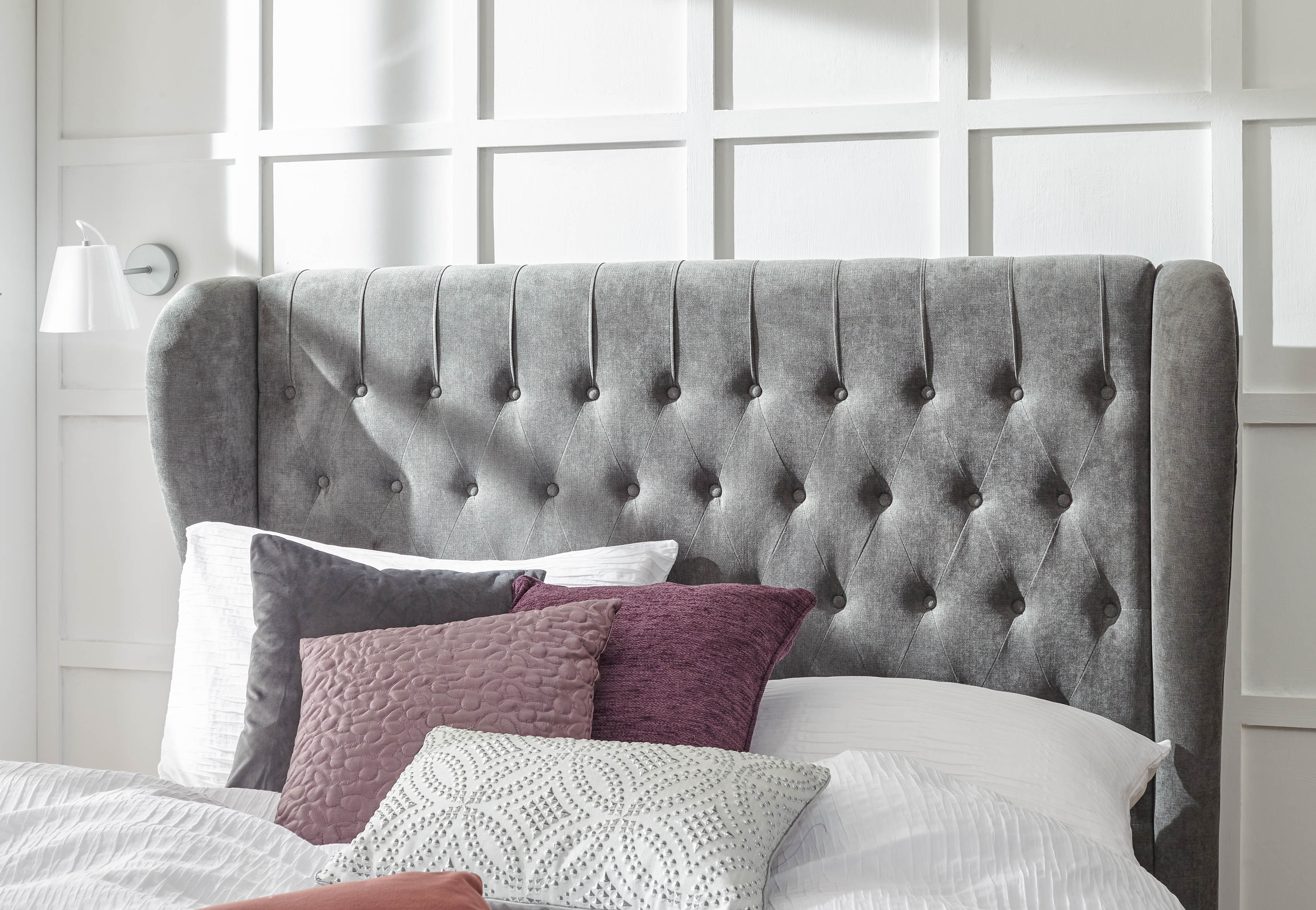 Dakota Ottoman Bed With Solid Base Grace Pewter – GFW, view 5