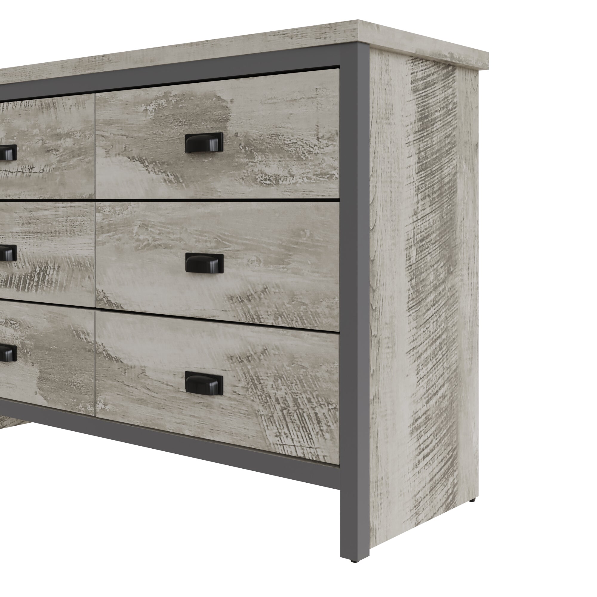 Boston 3+3 Drawer Chest Grey – GFW, view 5