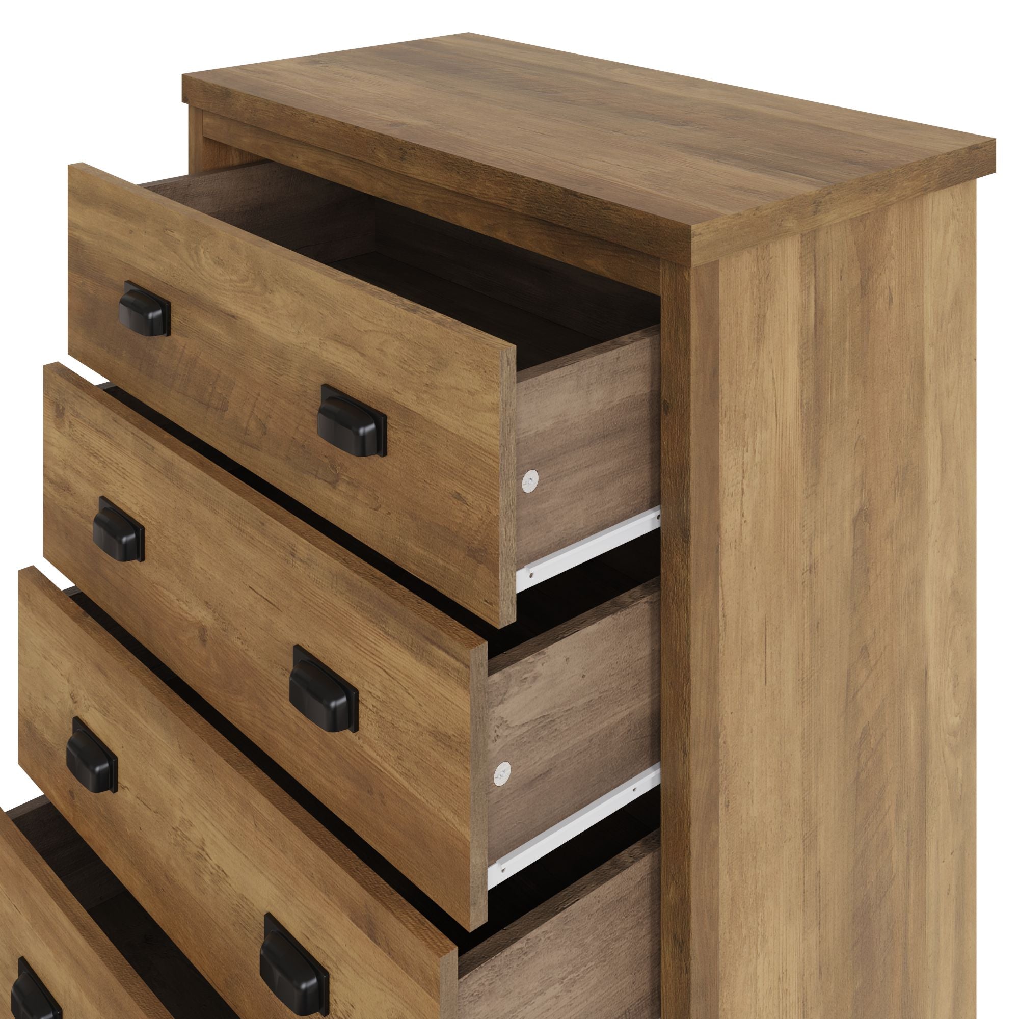 Boston 4 Drawer Chest Knotty Oak – GFW, view 6