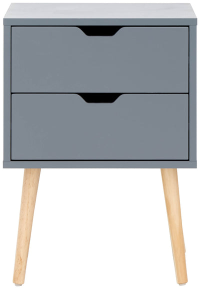 Nyborg Single 2 Drawer Bedside – Dark Grey