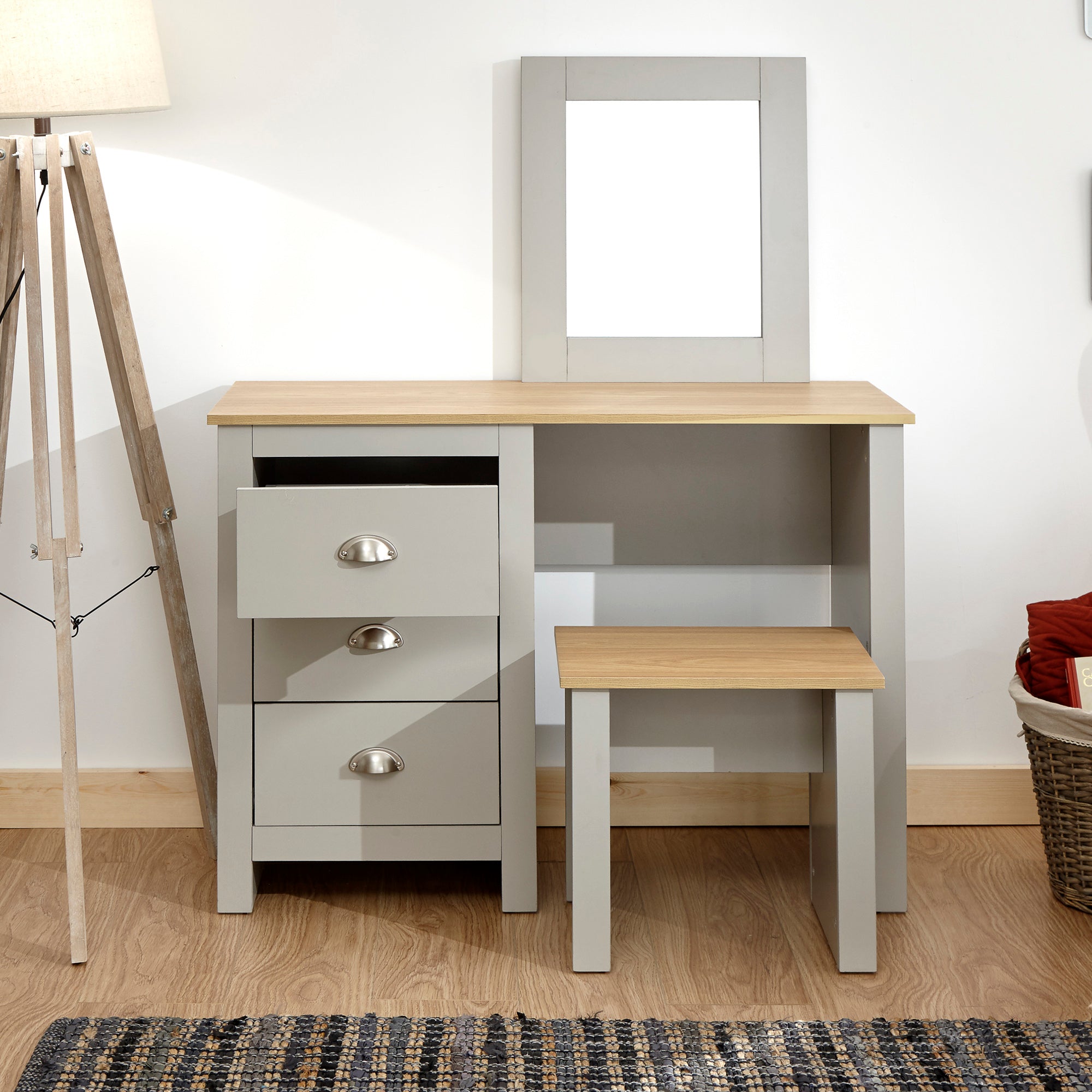 Lancaster Dressing Table Set Grey – GFW, view 6