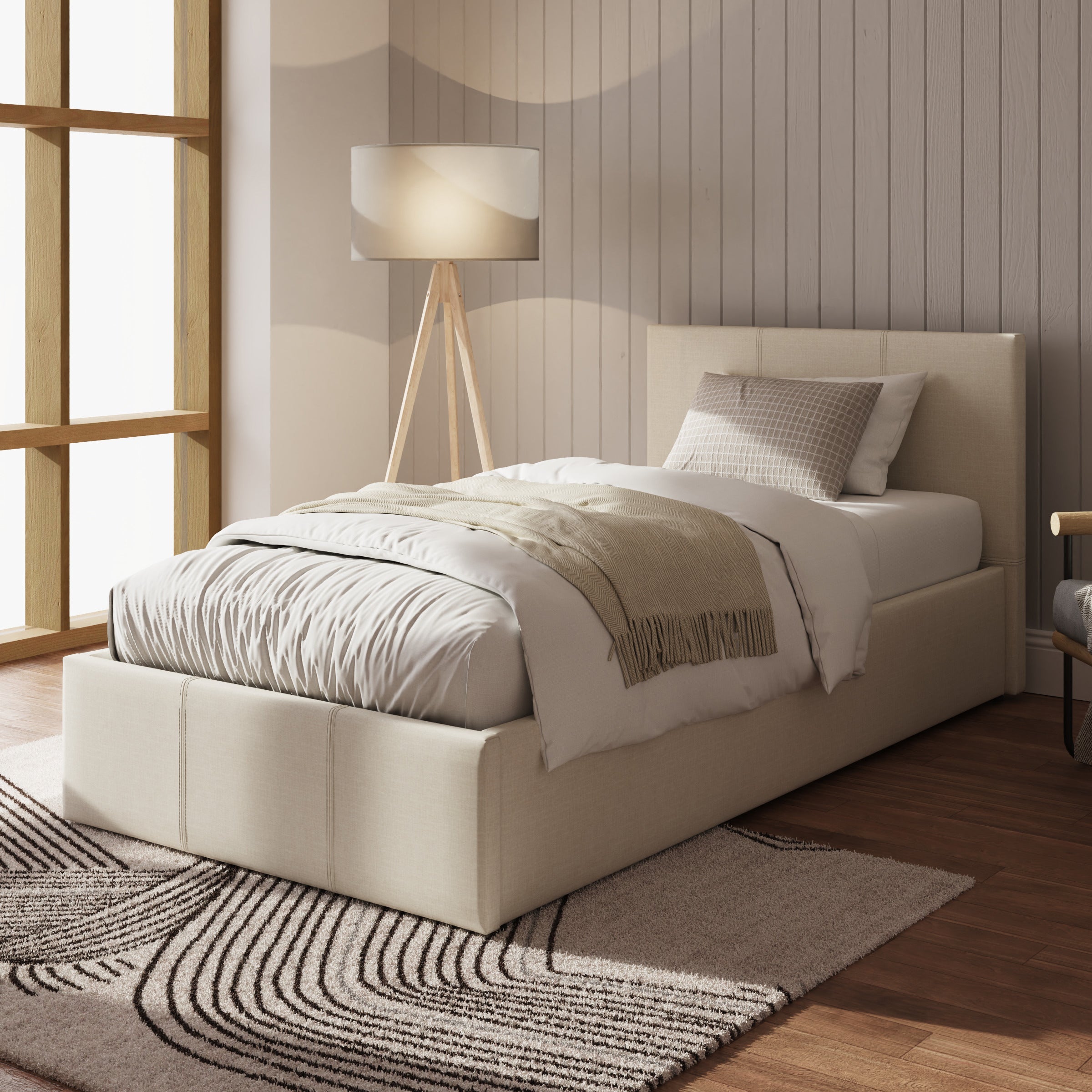 Side Lift Ottoman Bed Natural – GFW, view 13