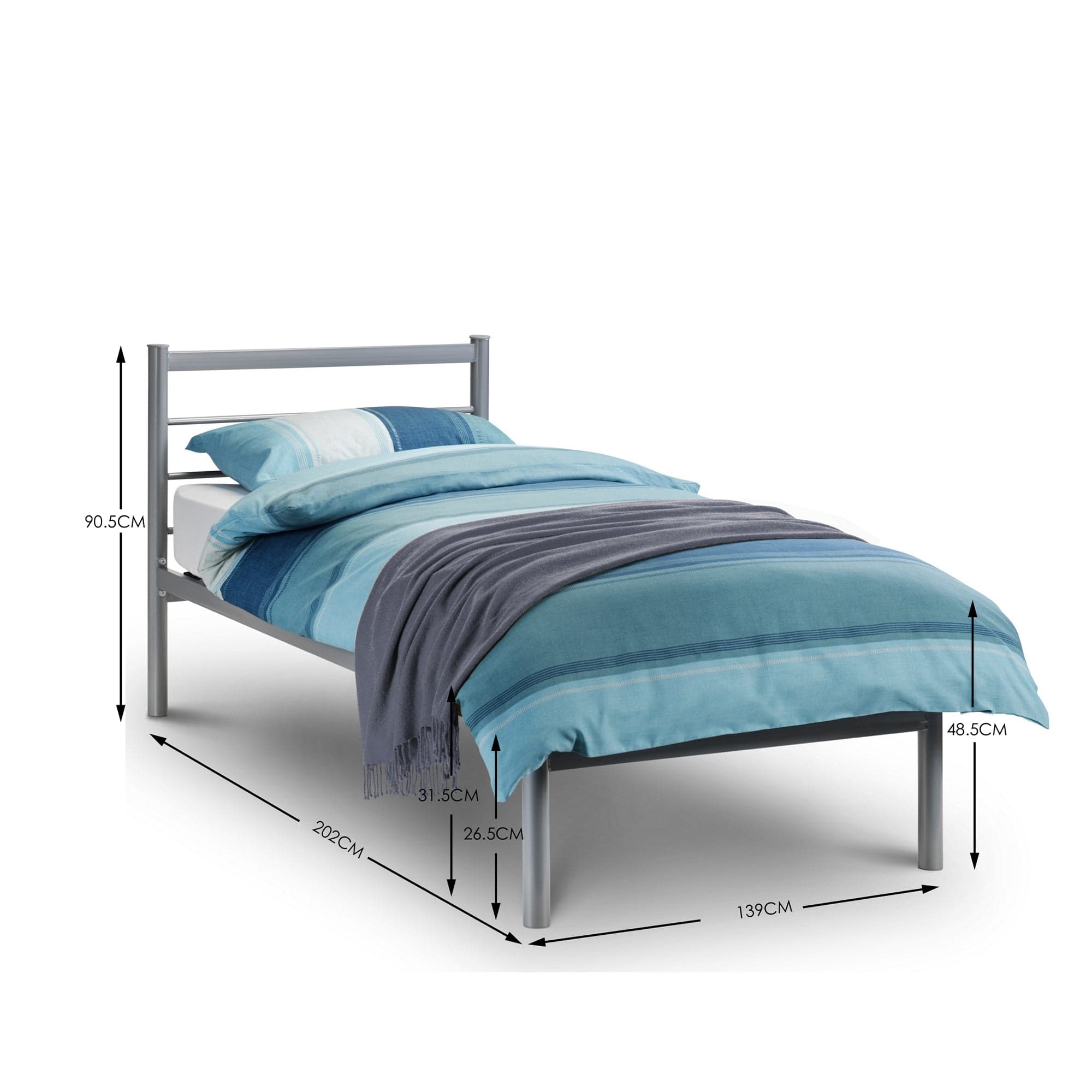 Julian Bowen Metal Bed Alpen Metal Bed - Aluminium Bed Kings