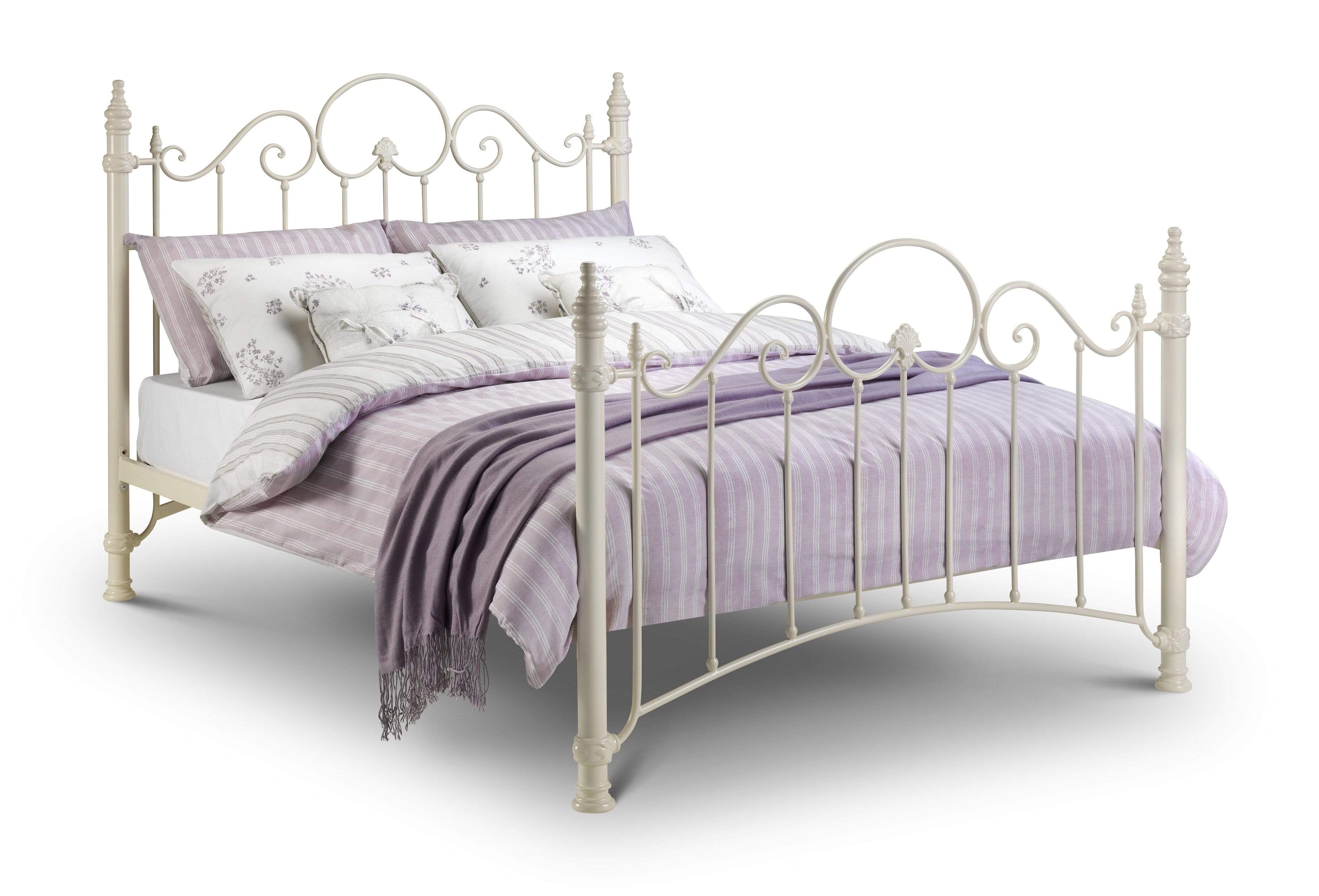 Julian Bowen Metal Bed Florence Bed Metal Bed - Matt Ivory Bed Kings