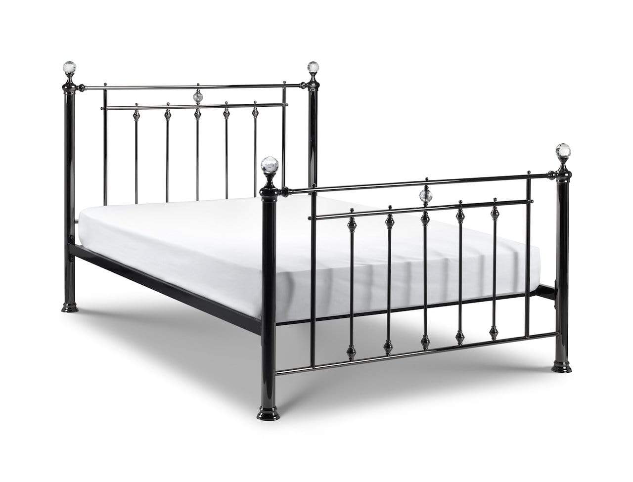 Julian Bowen Metal Bed Marquis Black Nickel & Crystal Bed - Metal Beds - Black Nickel Bed Kings