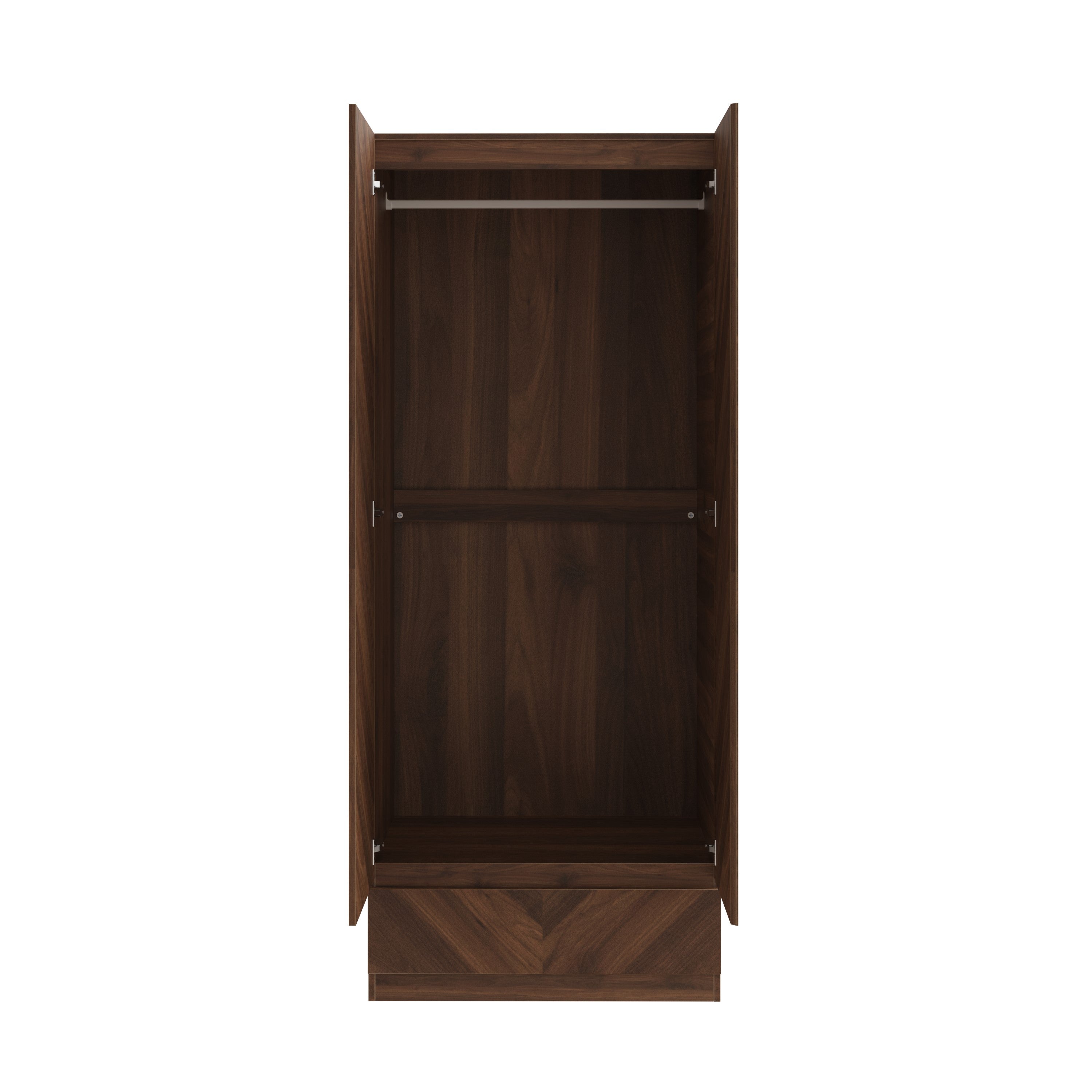 Catania 2 Door 1 Drawer Wardrobe Royal Walnut – GFW, view 4