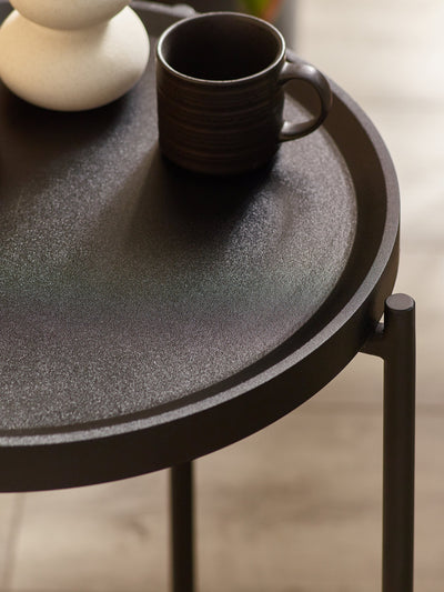 Sagrada Round Black Coffee and Lamp Table Set – Julian Bowen, view 8