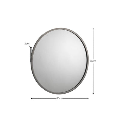 Octave Round Pewter Wall Mirror – Julian Bowen, view 3
