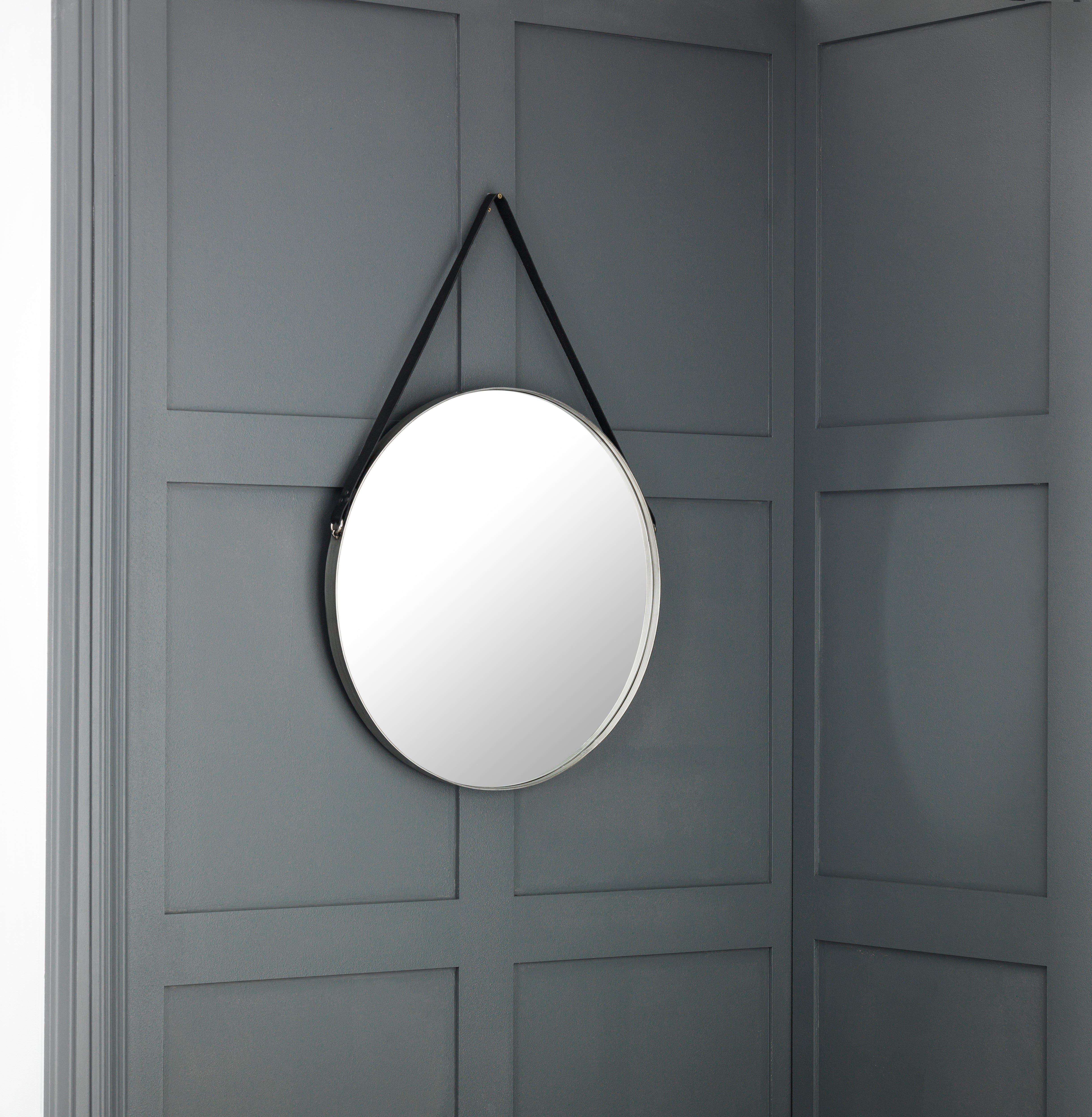 Opera Round Pewter Mirror – Julian Bowen, view 2