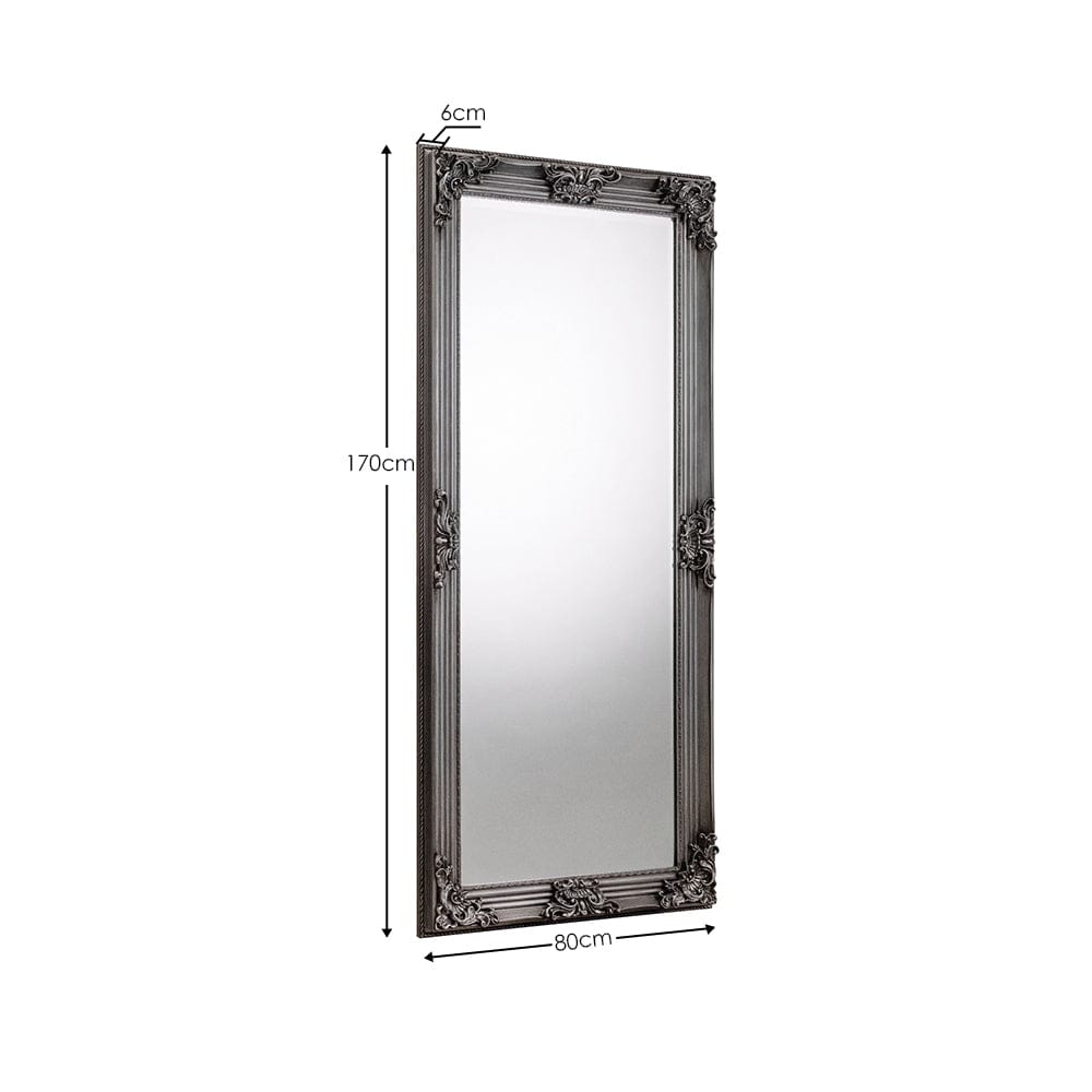 Rococo Pewter Lean-To Dress Mirror – Julian Bowen, view 2