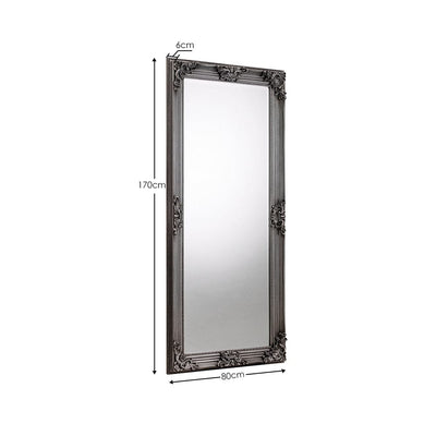 Rococo Pewter Lean-To Dress Mirror – Julian Bowen, view 2