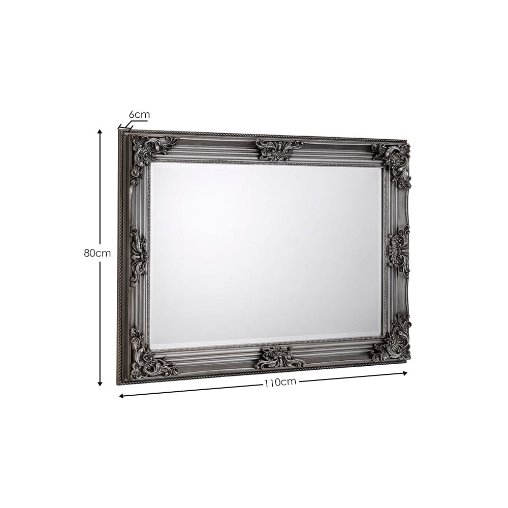 Rococo Pewter Wall Mirror – Julian Bowen, view 2