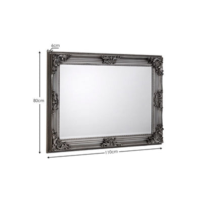 Rococo Pewter Wall Mirror – Julian Bowen, view 2