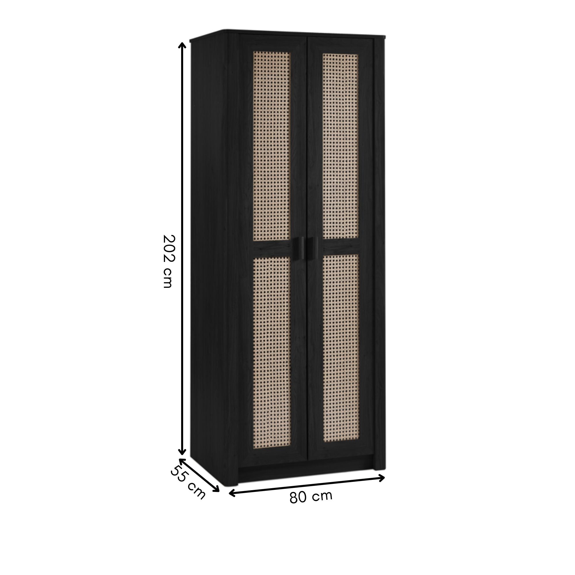 Sydney 2 Door Wardrobe - Black Ash – Julian Bowen, view 8