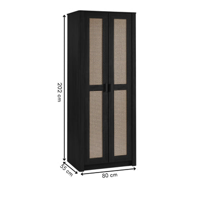 Sydney 2 Door Wardrobe - Black Ash – Julian Bowen, view 8