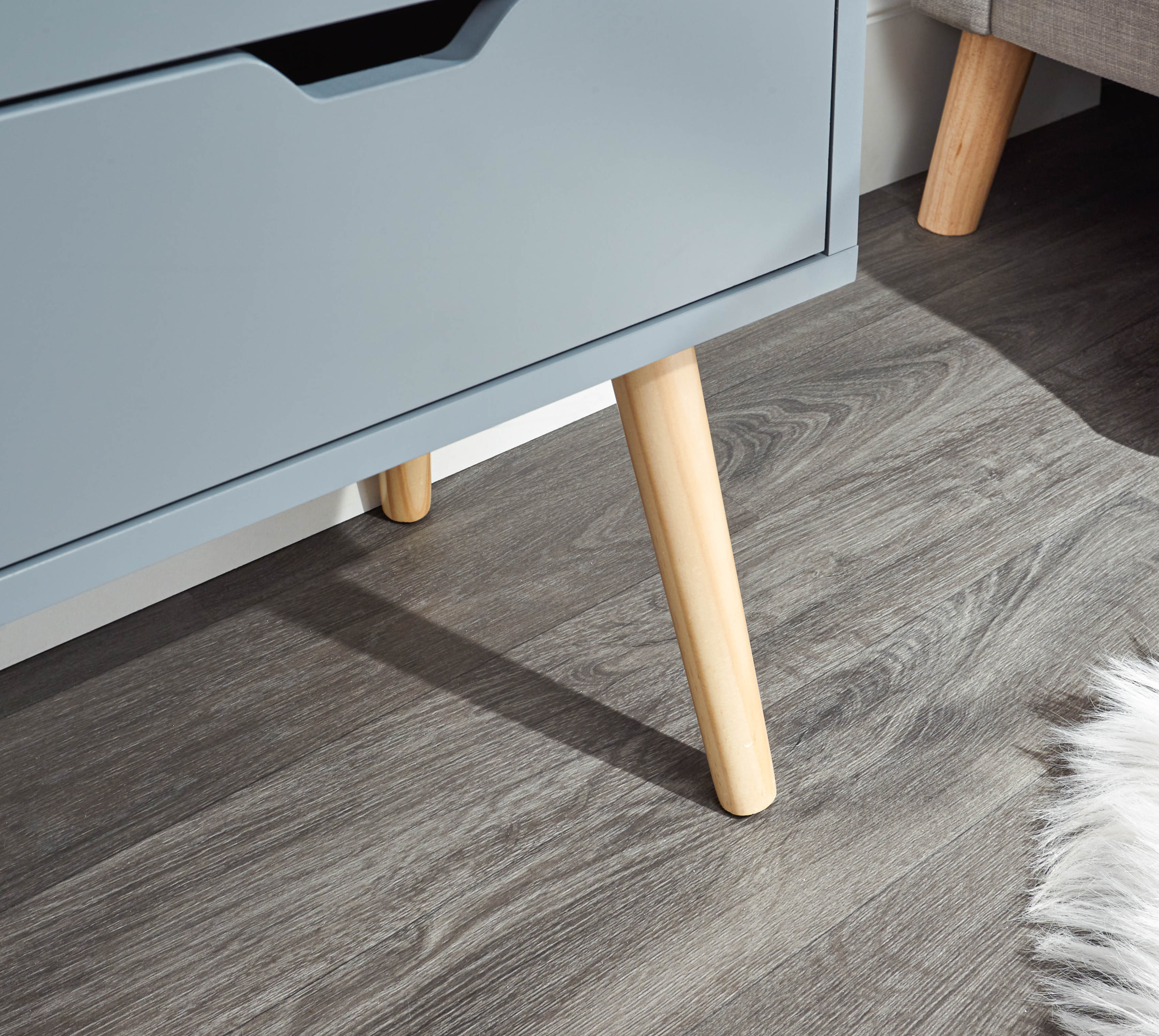 Nyborg Single 2 Drawer Bedside – Dark Grey