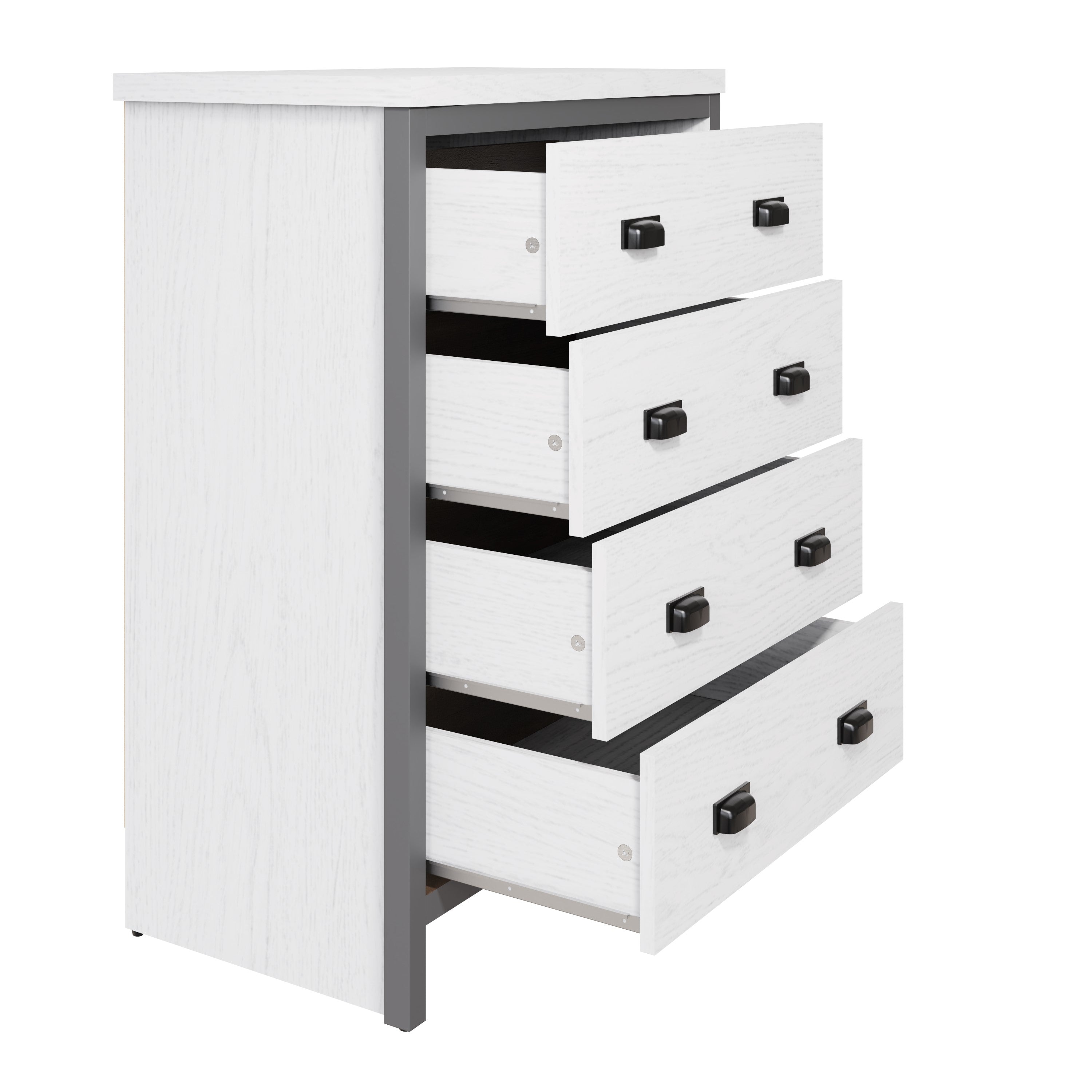Boston 4 Drawer Chest White – GFW, view 3